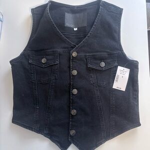 Black Denim Vest Bootlegger Size S